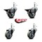 Service Caster 3'' Gray Poly Wheel Swivel 7/16'' Grip Ring Stem Caster Set 2 Brakes, 4PK SCC-GR20S314-PPUB-PLB-716138-2-S-2 - alternate 5